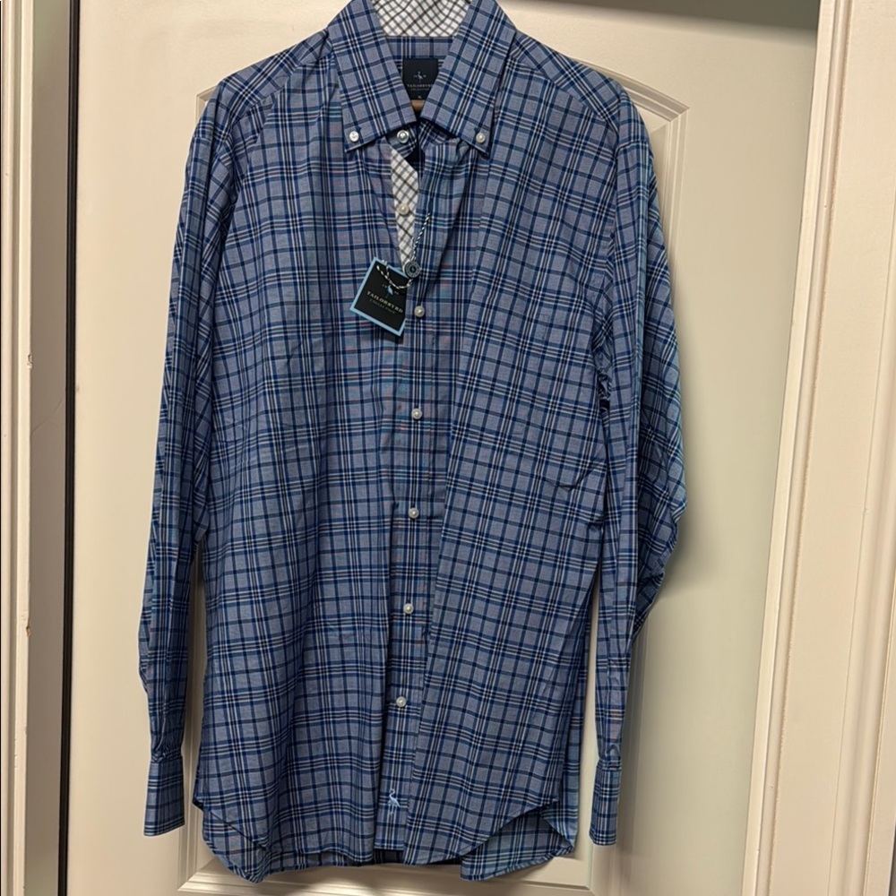 Men's Blue Plaid Shirt